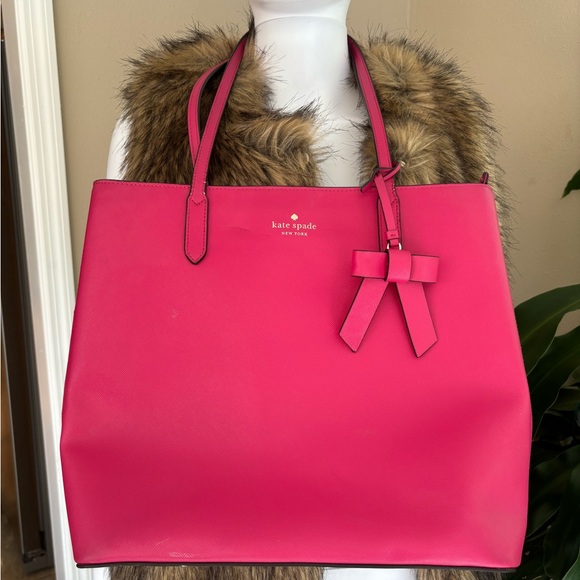 kate spade Handbags - kate spade Hot Pink Bow Saffiano Tote